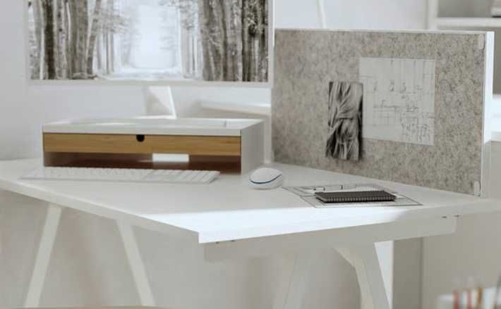 Ikea ELLOVEN podstawka pod monitor z szufladą -stan bdb +