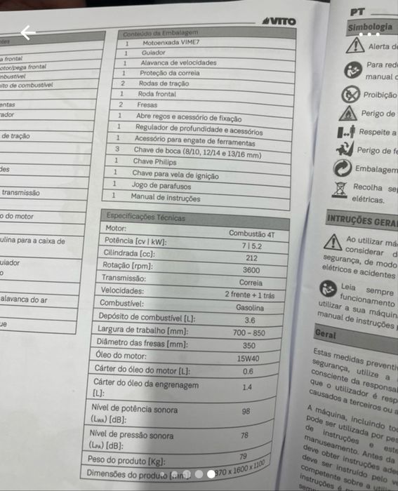 Motoenxada  VIME7 Vito como nova