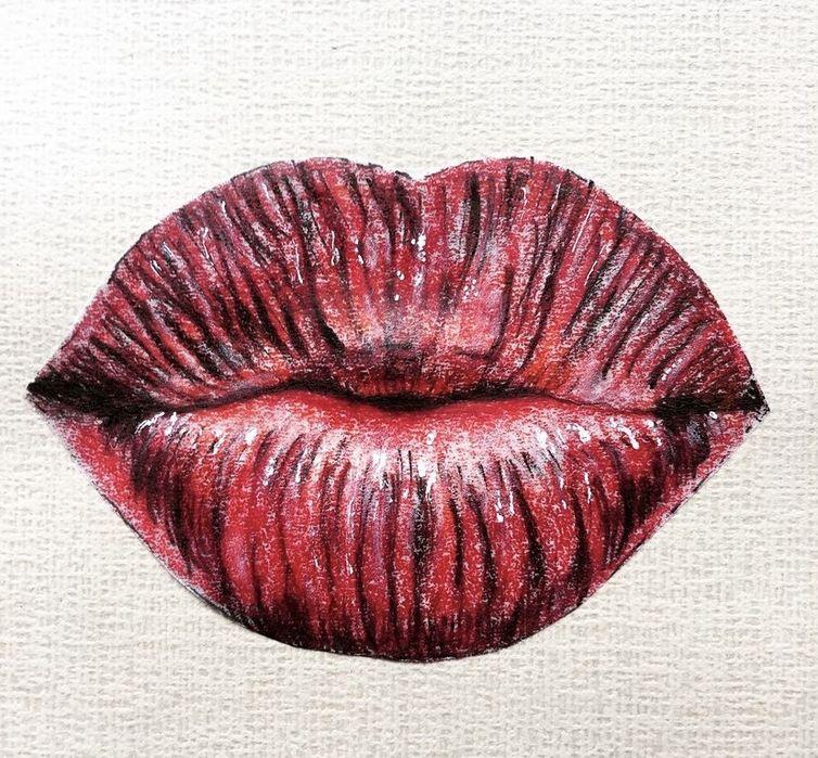 Kiss Marilyn Monroe Red Lips Obraz Oryginalny Rysunek obrazek kobieta