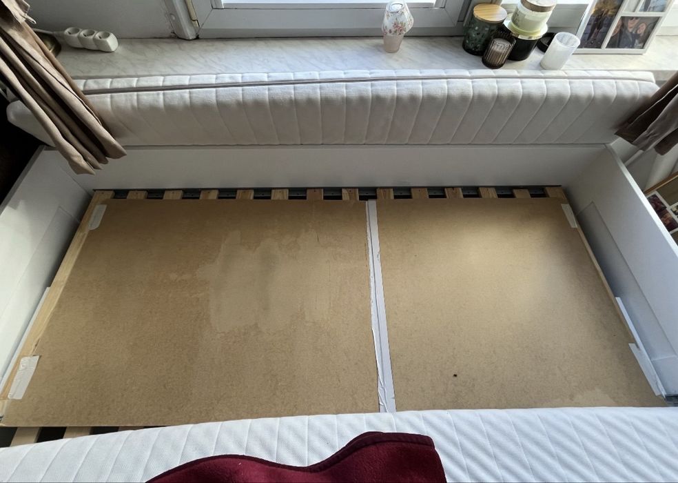 Ikea brimnes lezanka lozko 2 szuflady 2 materace agnotes twardy 80x200