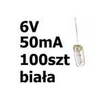 Żarówka miniaturowa biała 4x10mm 6V 50mA 100szt