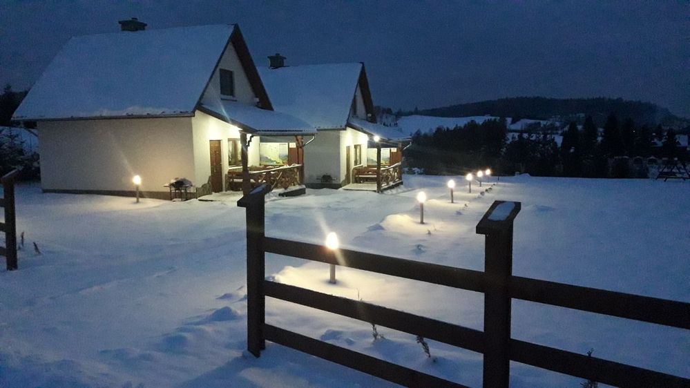Domki z jacuzzi Bieszczady Zima Góry Solina Lat