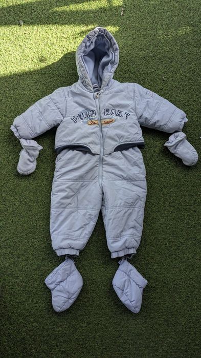 Kombinezon zimowy niemowlęcy rozm 80 ciepły, rękawiczki buciki