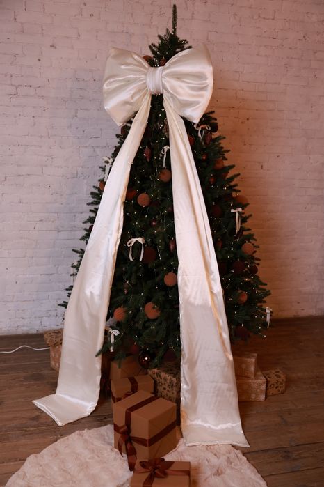 Бант на ялинку,бантик на ялинку,бант на едку , новорічний бант,бантики