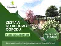 KUP OGRÓD zestaw do budowy ogrodu projekt nawadnianie drenaż 110 m2