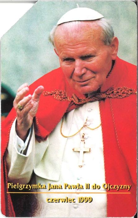 Karta telefoniczna. Pielgrzymka Jana Pawła II 1do Ojczyzny. 1999