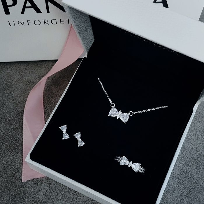 Пандора бант каблучка сережки підвіска комплект