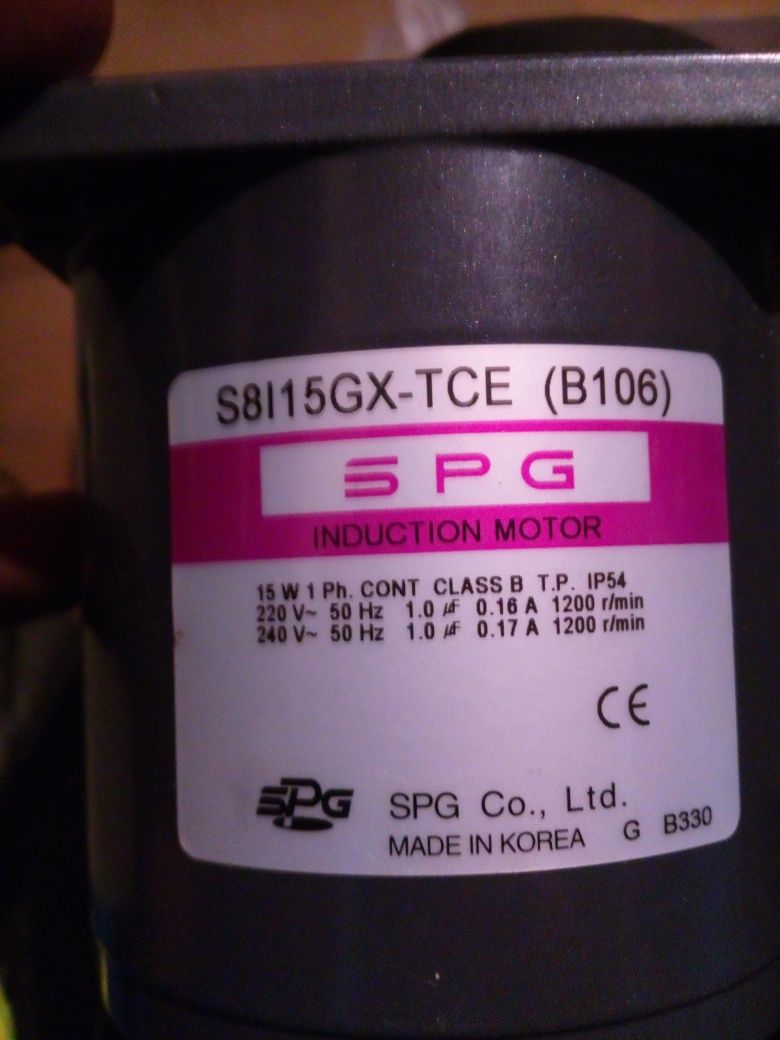 Silnik SPG indukcyjny 15w. Nowy na gwarancji bez motoreduktora