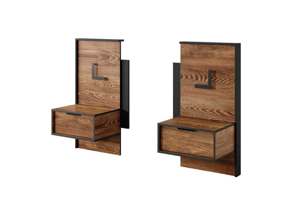 Łóżko MILTON do sypialni STOLIKI LED + STELAŻ GAZOWY 160x210 kasztan