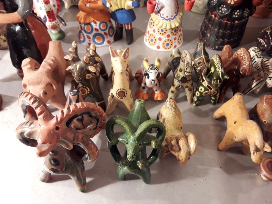 Игрушки авторские глина Опошня ссср.Дымковские.