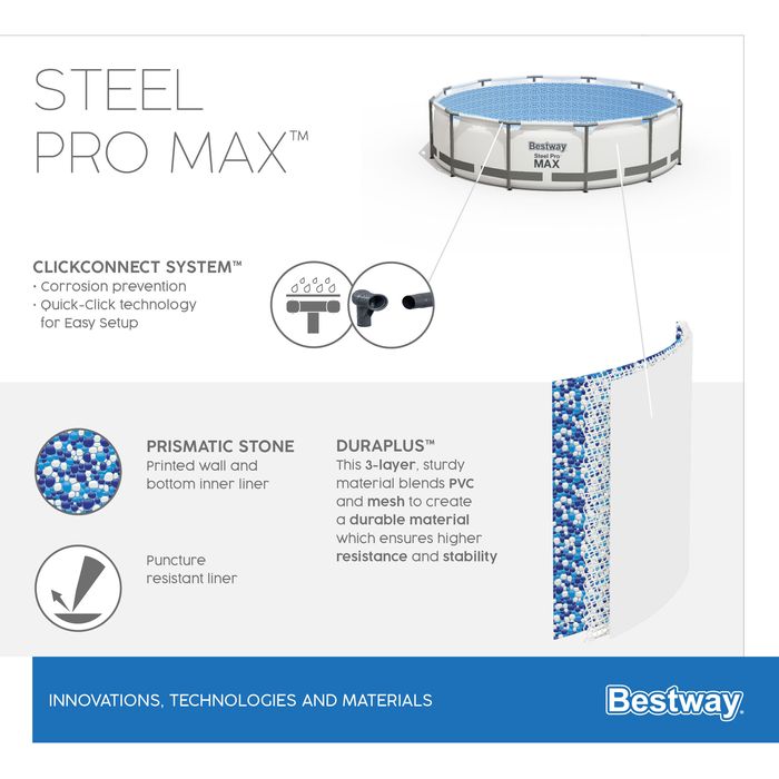 Piscina STEEL PRO MAX circular 457x122cm com depuradora +