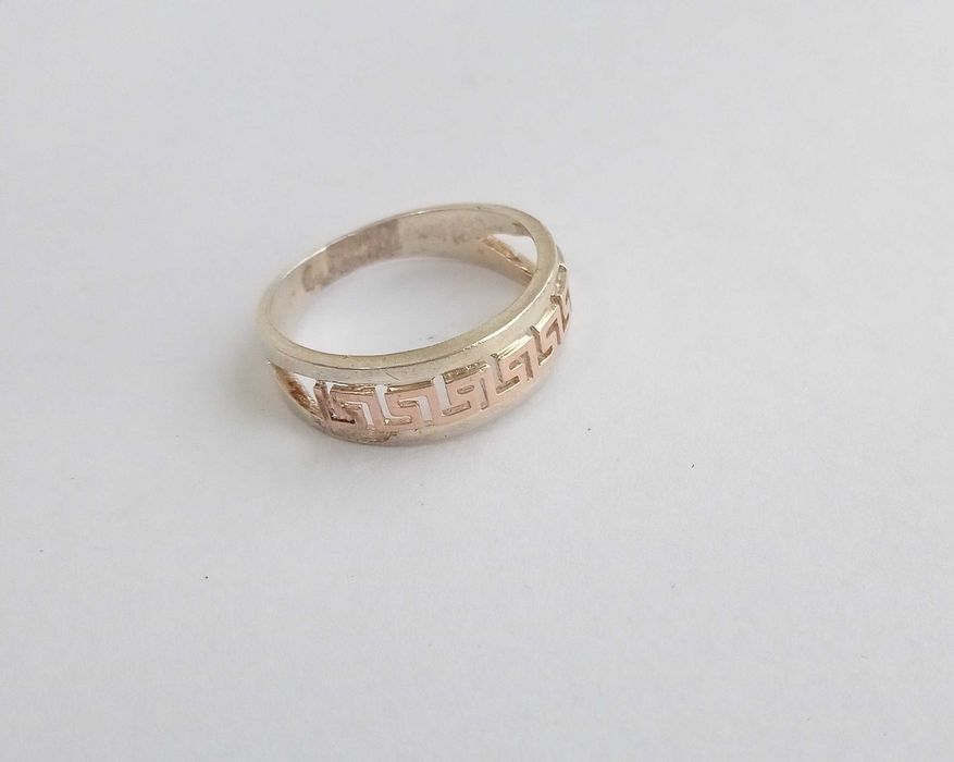 Кольцо колечко срібло 925 проба + золоті накладки 375 проба