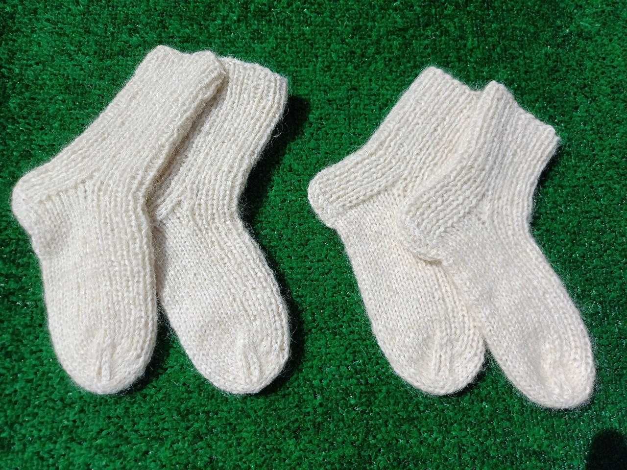 В'язані вовняні шкарпетки дитячі, в'язані носочки дитячі, білі