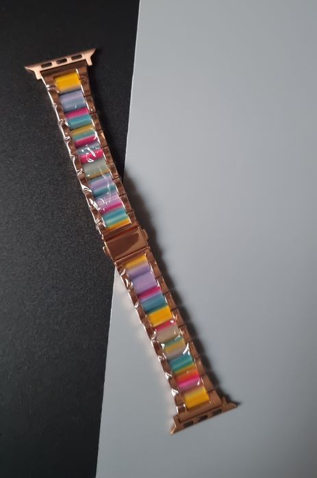 Stylowy pasek metalowo-żywiczny Fizdvsts do Apple Watch 42/44/45/49 mm