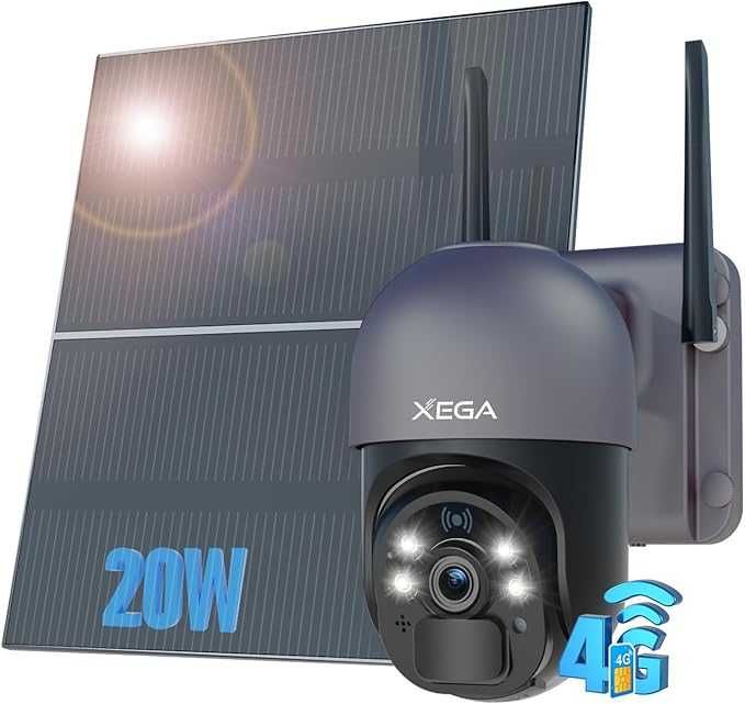Câmara Vigilância Solar 4G Exterior S/Fio Bateria Ultra Longa Duração