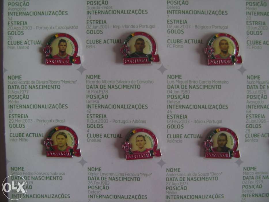 Pins da selecção nacional Portuguesa