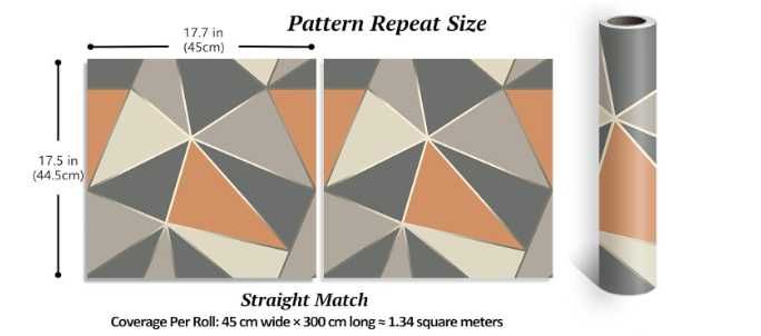 Tapeta samoprzylepna winylowa Geometryczna Szaro-Pomarańczowa NR.EO71