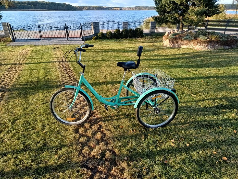 Rower trójkołowy TRIKE 24 CALE Dla dorosłych 7-biegowy turkus