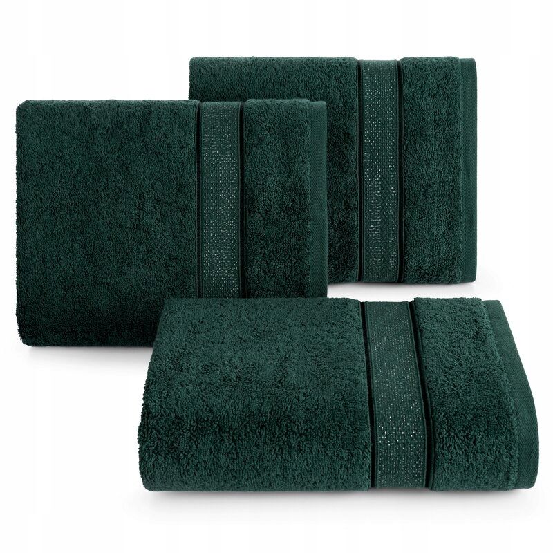 Ręcznik 30x50 zielony ciemny z błyszczącą nicią 500 g/m2