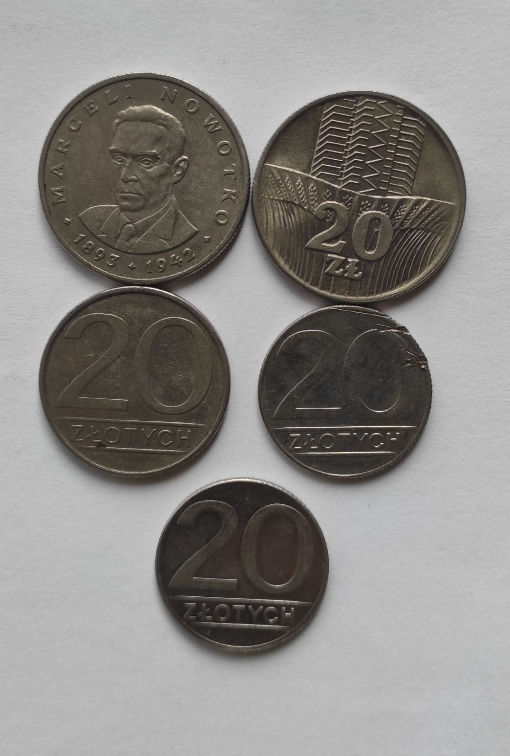 zestaw kolekcjonerskich monet z PRL 20 złotych