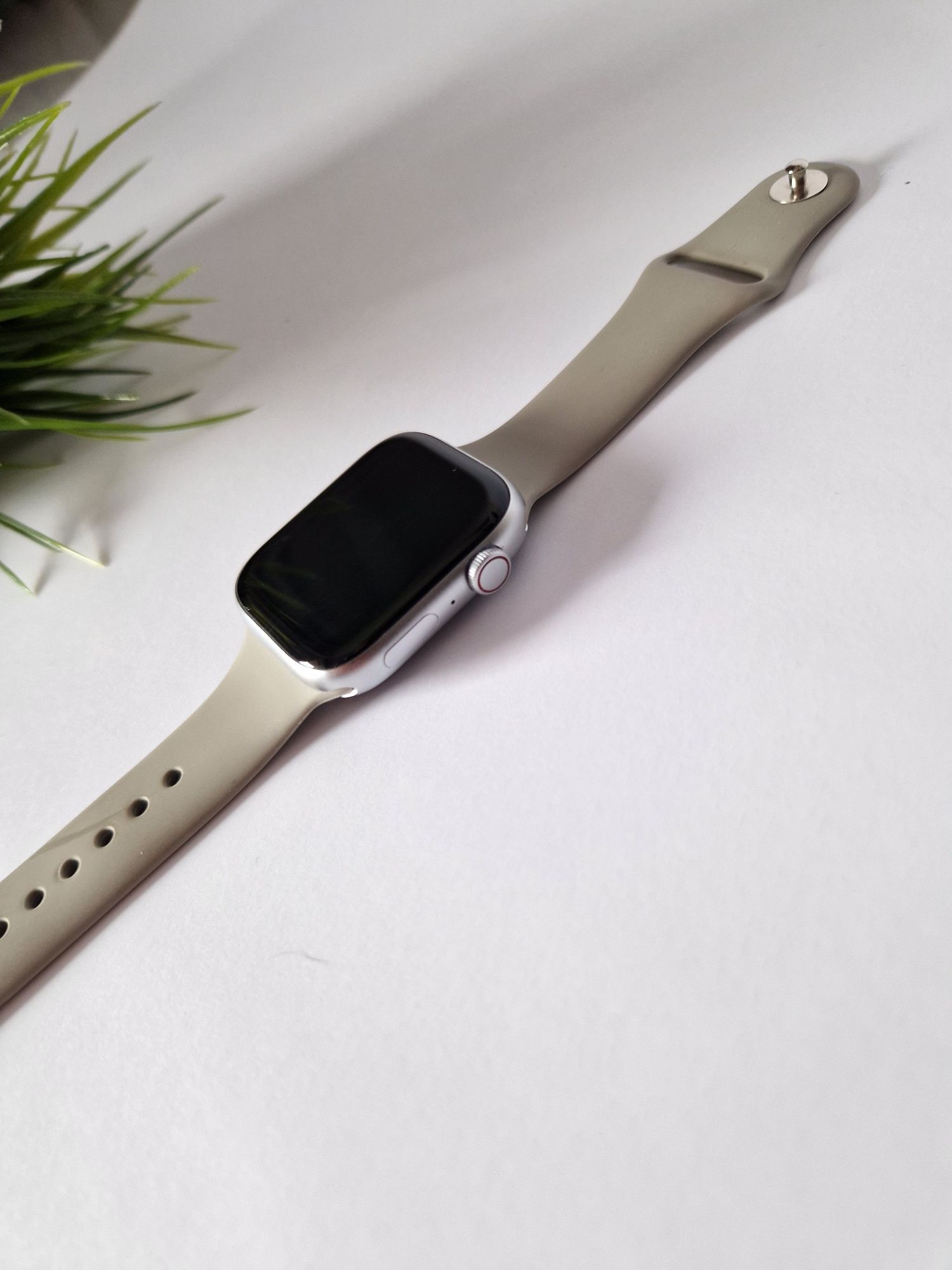 Smartwatch 9 max, komplet z szarym paskiem, paski do wymiany