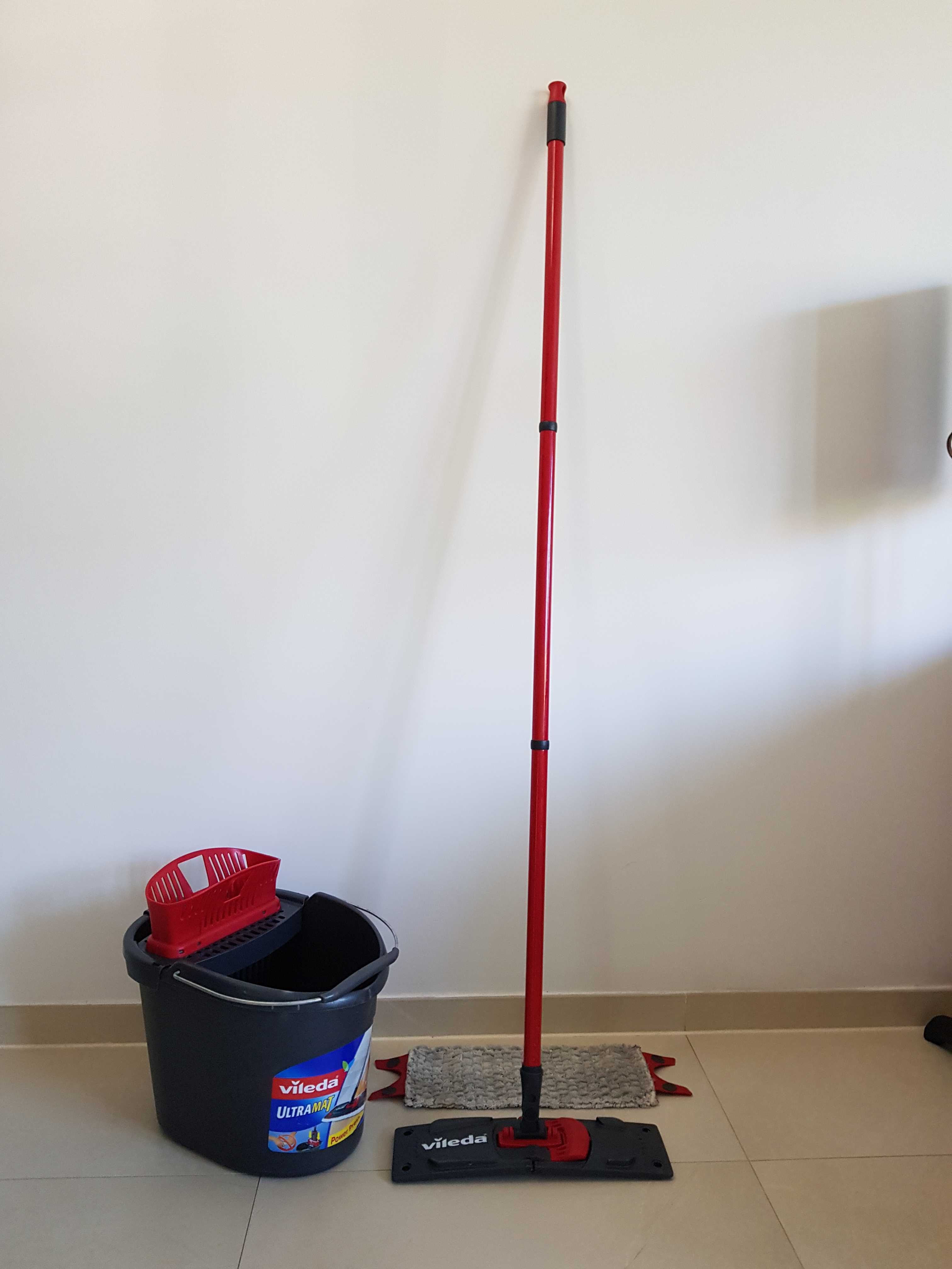 Mop płaski VILEDA UltraMax Box + wiadro + wyciskacz – stan idealny