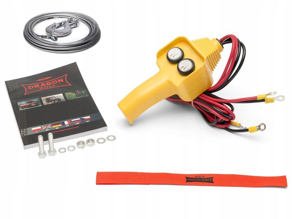 ~1T WYCIĄGARKA DRAGON 12V ELEKTRYCZNA wciągarka linowa do pługa quada