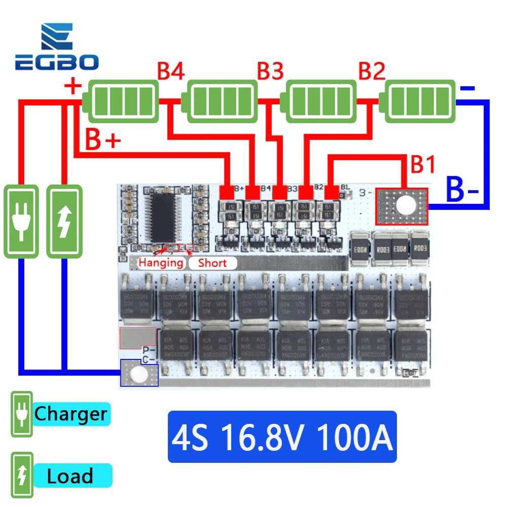 BMS  Li-ion 100A 3S 4S 5S Контроллер БМС заряда разряда, балансировка