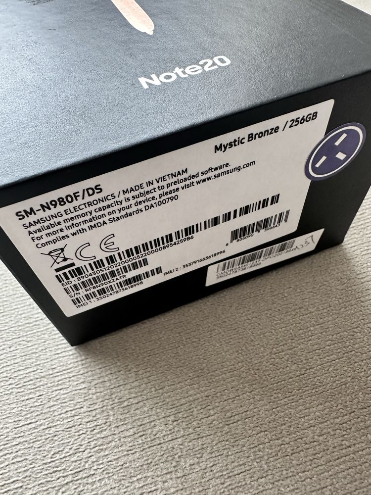 Samsung galaxy note 20 256gb bronze
