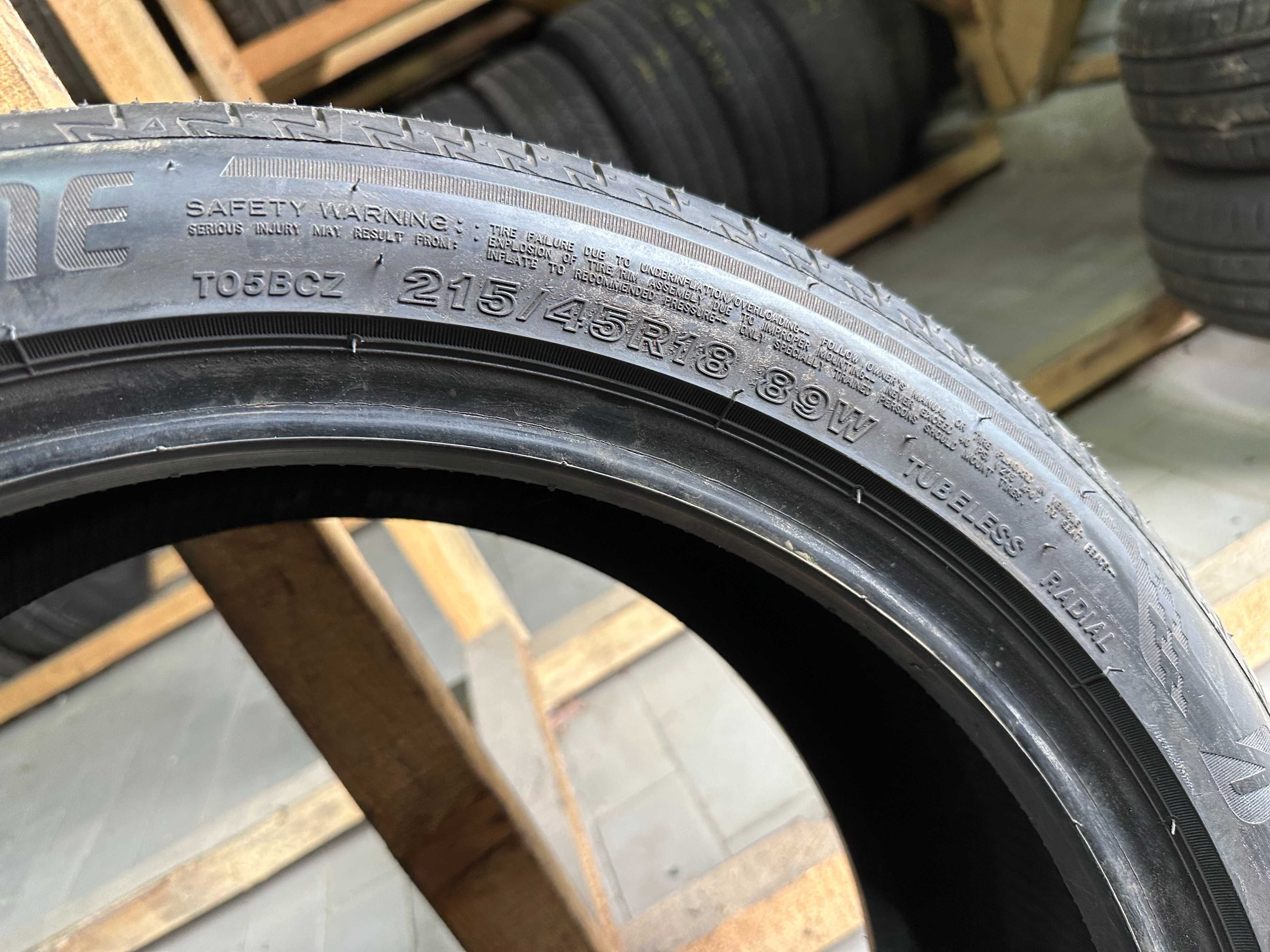 Літні шини як нові 215/45R18 Bridgestone Turanza T005 A 2шт