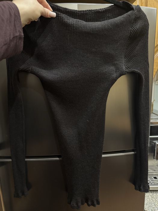 Лонгслив шоколадного цвета гольф кашемир шерсть intimissimi L