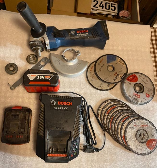 BOSCH Professional Szlifierka Kątowa GWS 18-125-V-LI + 2 Akumulatory