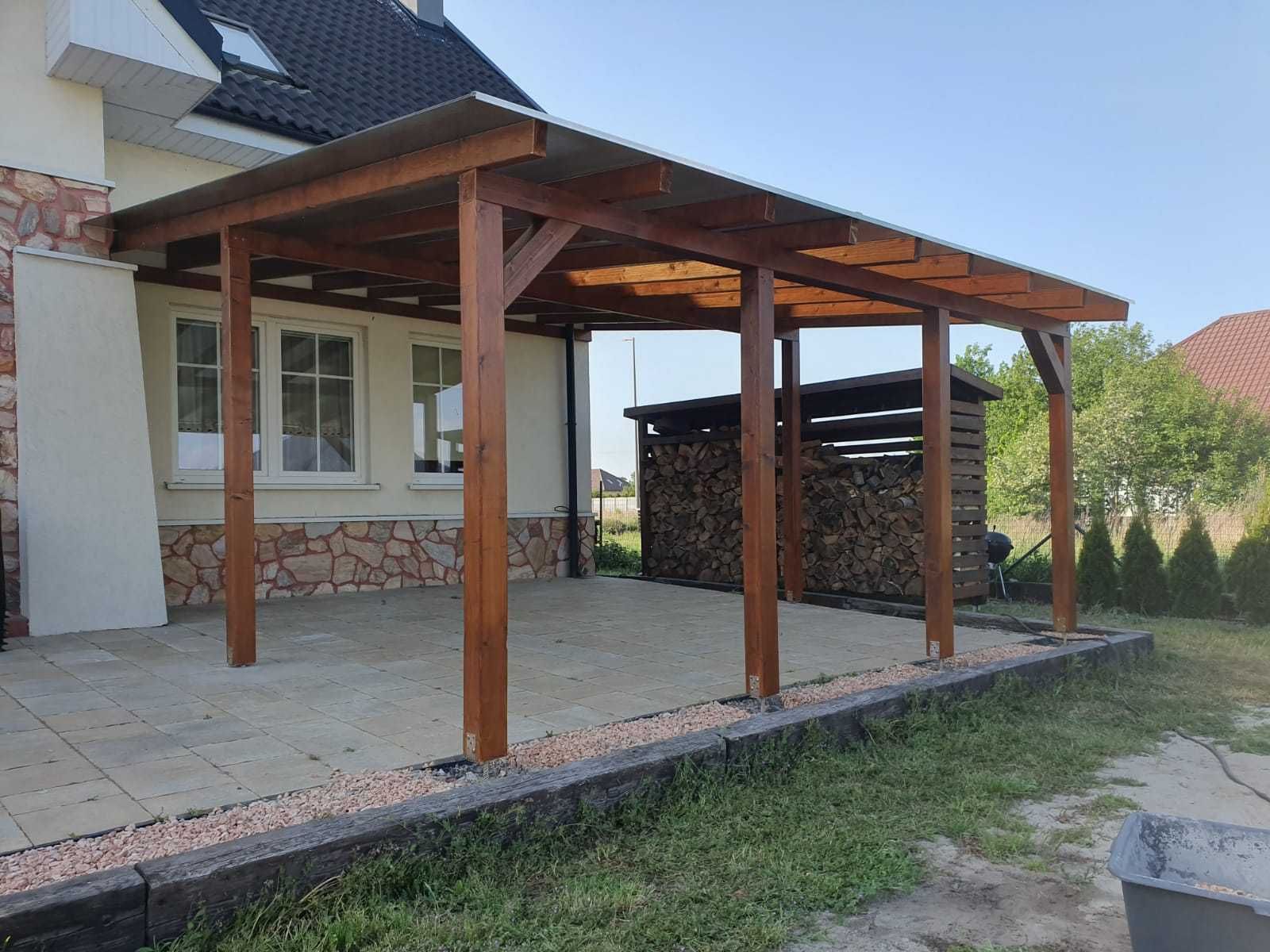 Zadaszenie tarasu,pergola tarasowa,dach,taras,poliwęglan,KVH,BSH
