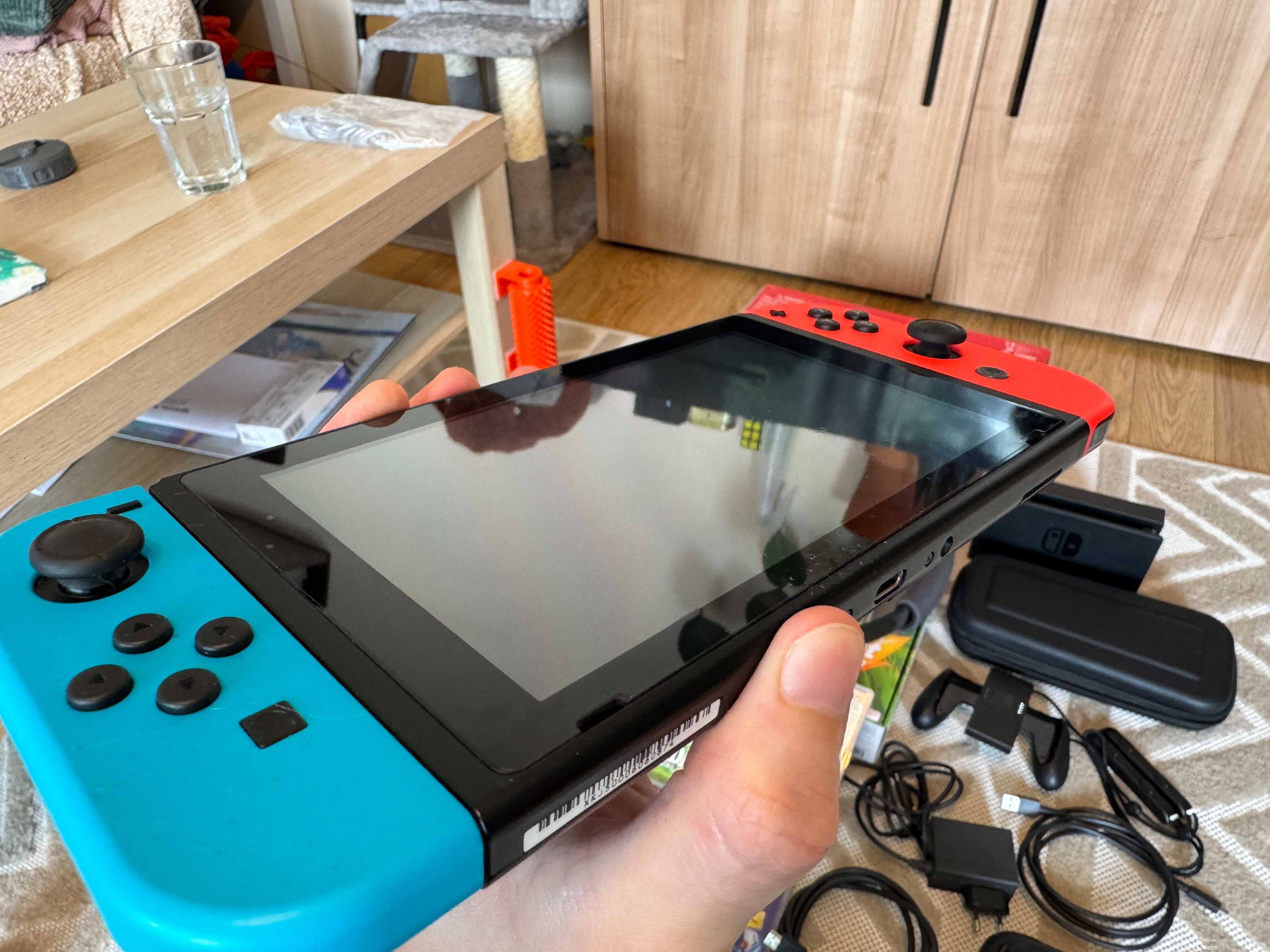 Nintendo Switch V2 Zestaw 7 Gier + Pro Controller + 128GB + RingFit