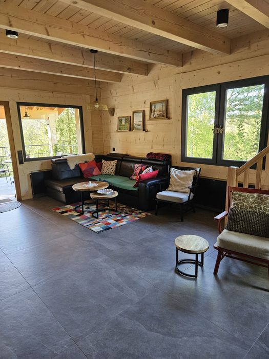 Domek letniskowy całoroczny z linią brzegową, Mazury ,  z bala, nowy.