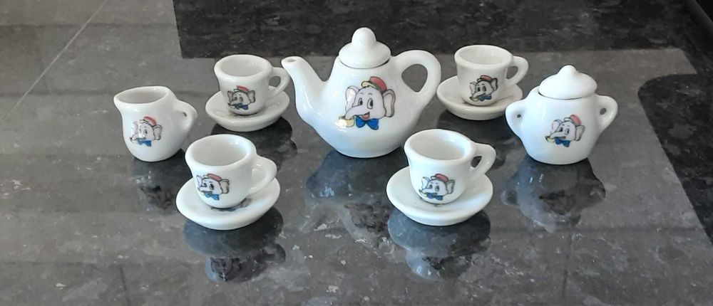 Conjunto de Chá Miniatura em Porcelana, Infantil/de Brincar Vintage