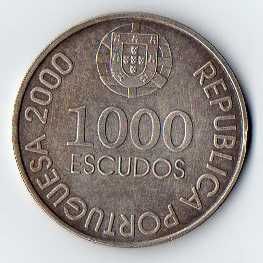 Moeda de prata de 1000 escudos D. João de Castro