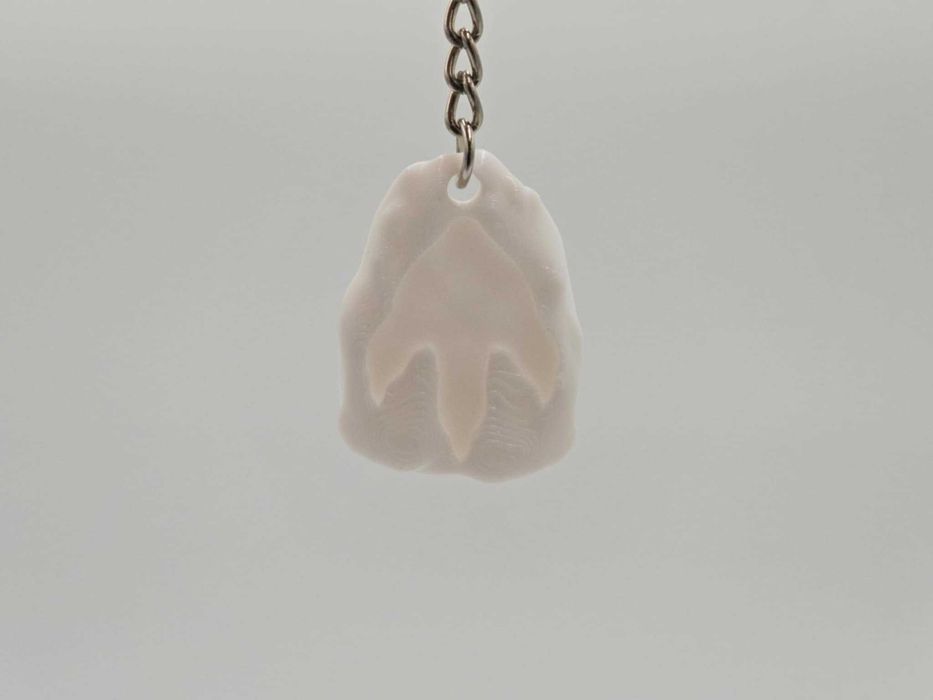 Ślad Giganta — breloczek skamieniałe odbicie stopy T-rex - Druk 3D