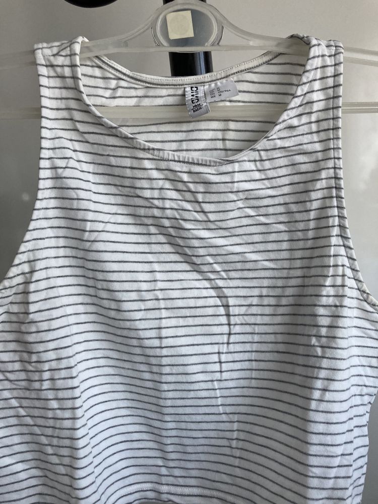 Biały top w paski z H&M Divided