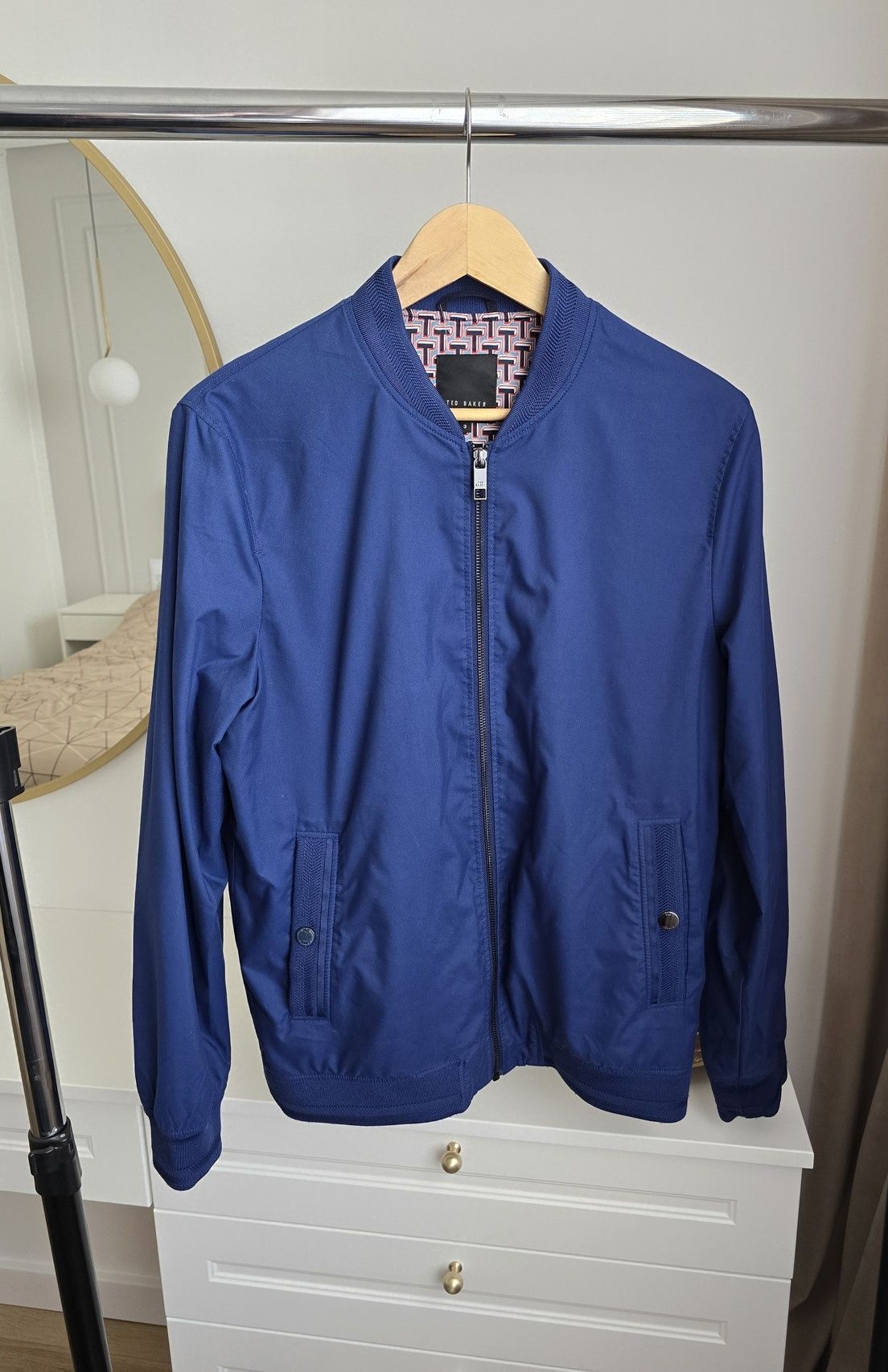 Kobaltowa wiatrówka Ted Baker męska 38 M bdb kieszonki chabrowa zamek