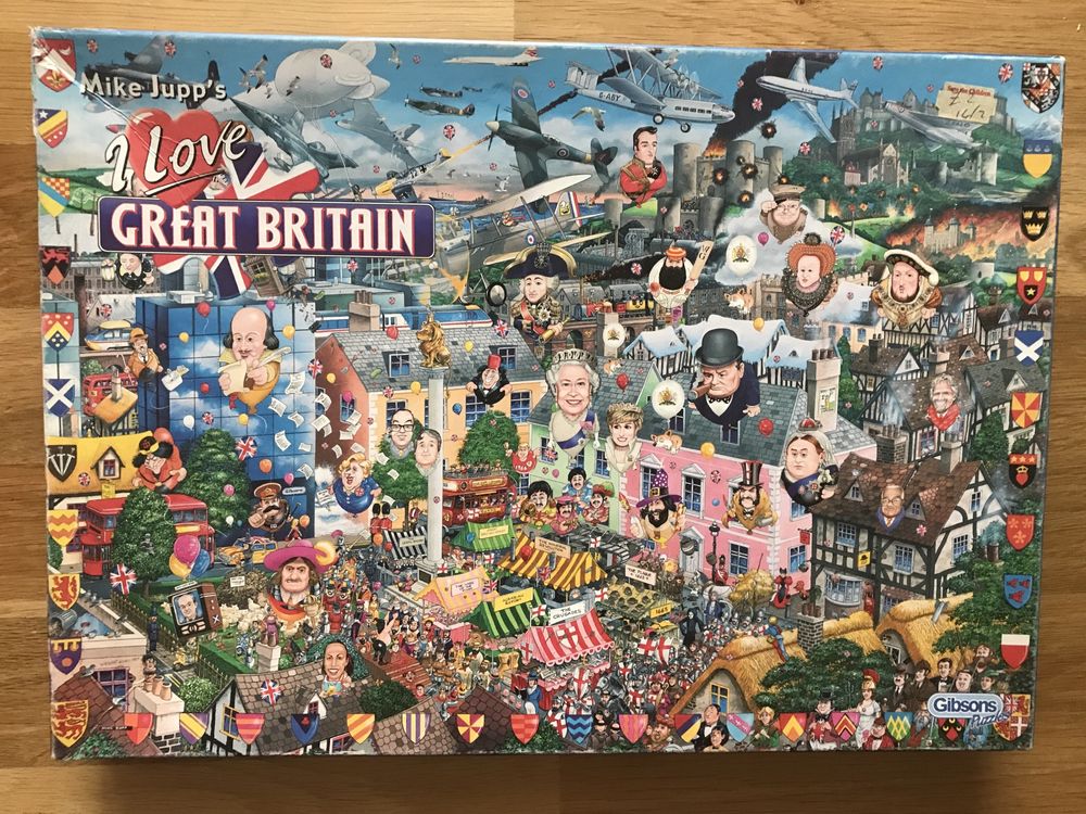 Mike Jupp’s I love Great Britain puzzle 1000 elementów brak jednego