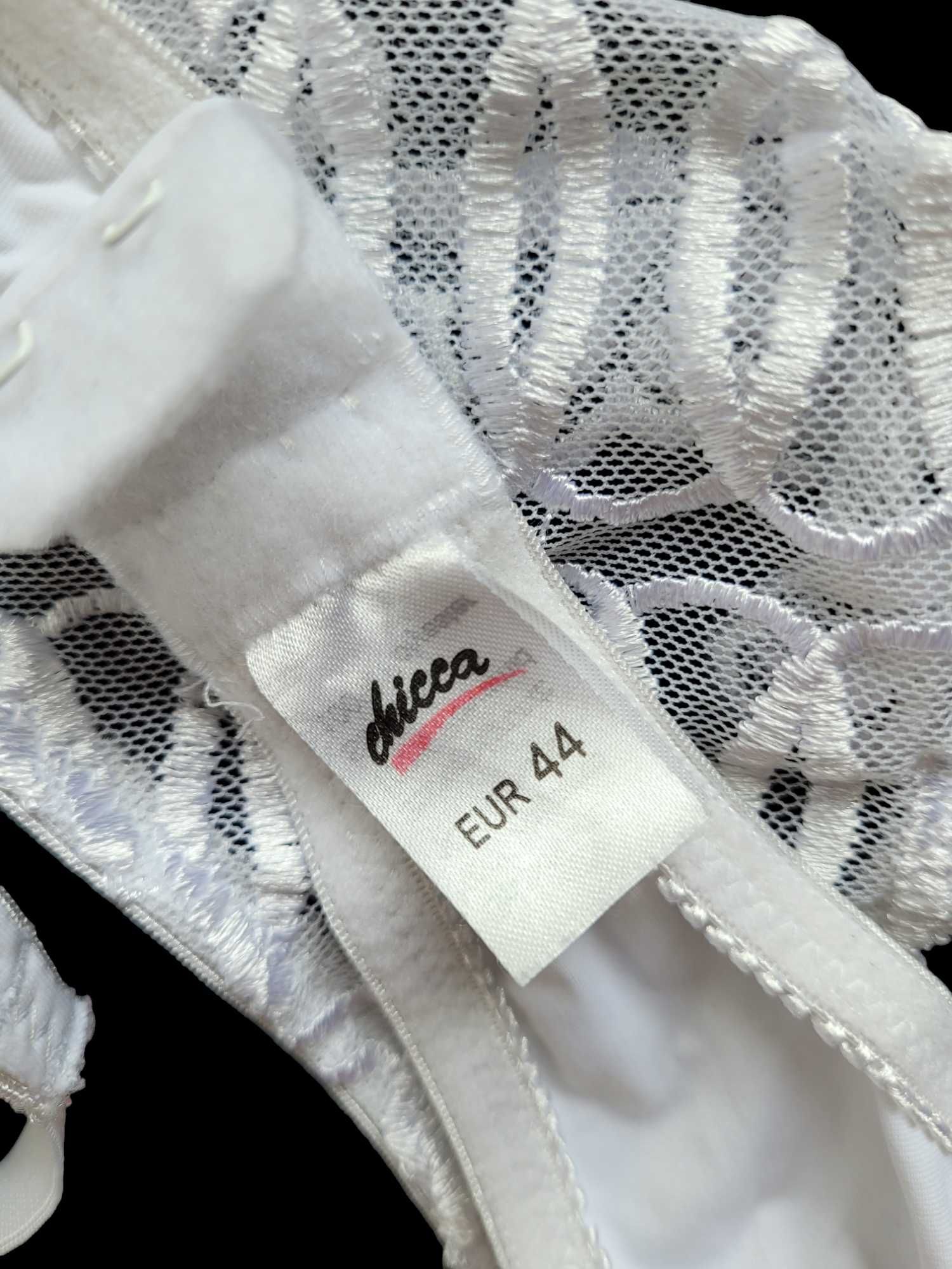 Biały koronkowy pas do pończoch bielizna damska erotyczna 44,XXL Chicc
