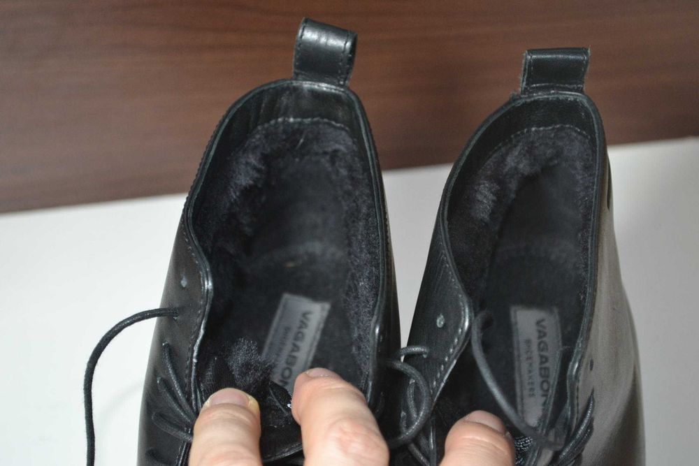 vagabond 40р  ботинки кожаные зимние ботильоны на меху.