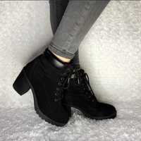 Черные ботинки женские, демисезонные. Стелька 24 - 24,5 см. В идеале