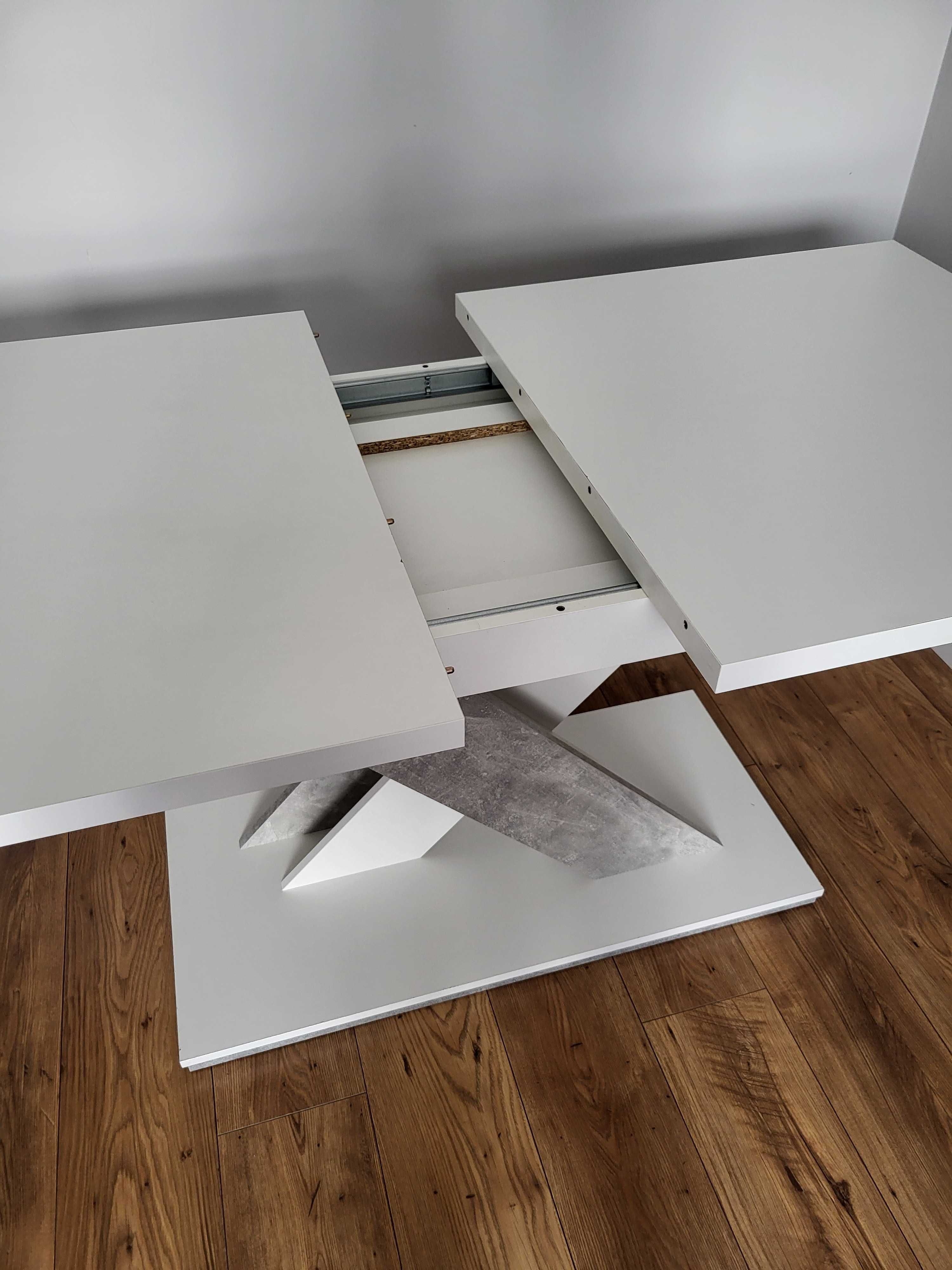 Stół rozkładany BRONX 80x140 / 180cm biały beton, nowoczesny