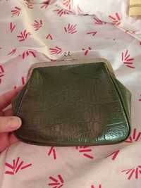 Portfel portmonetka kosmetyczka vintage zielona