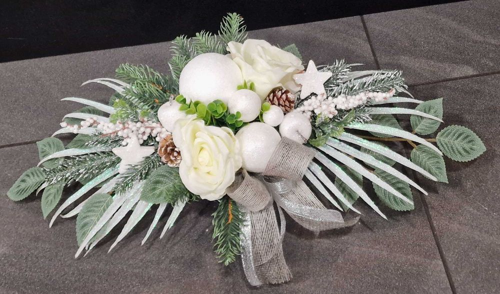 Stroik świąteczny Boże Narodzenie bożonarodzeniowy na grób B187