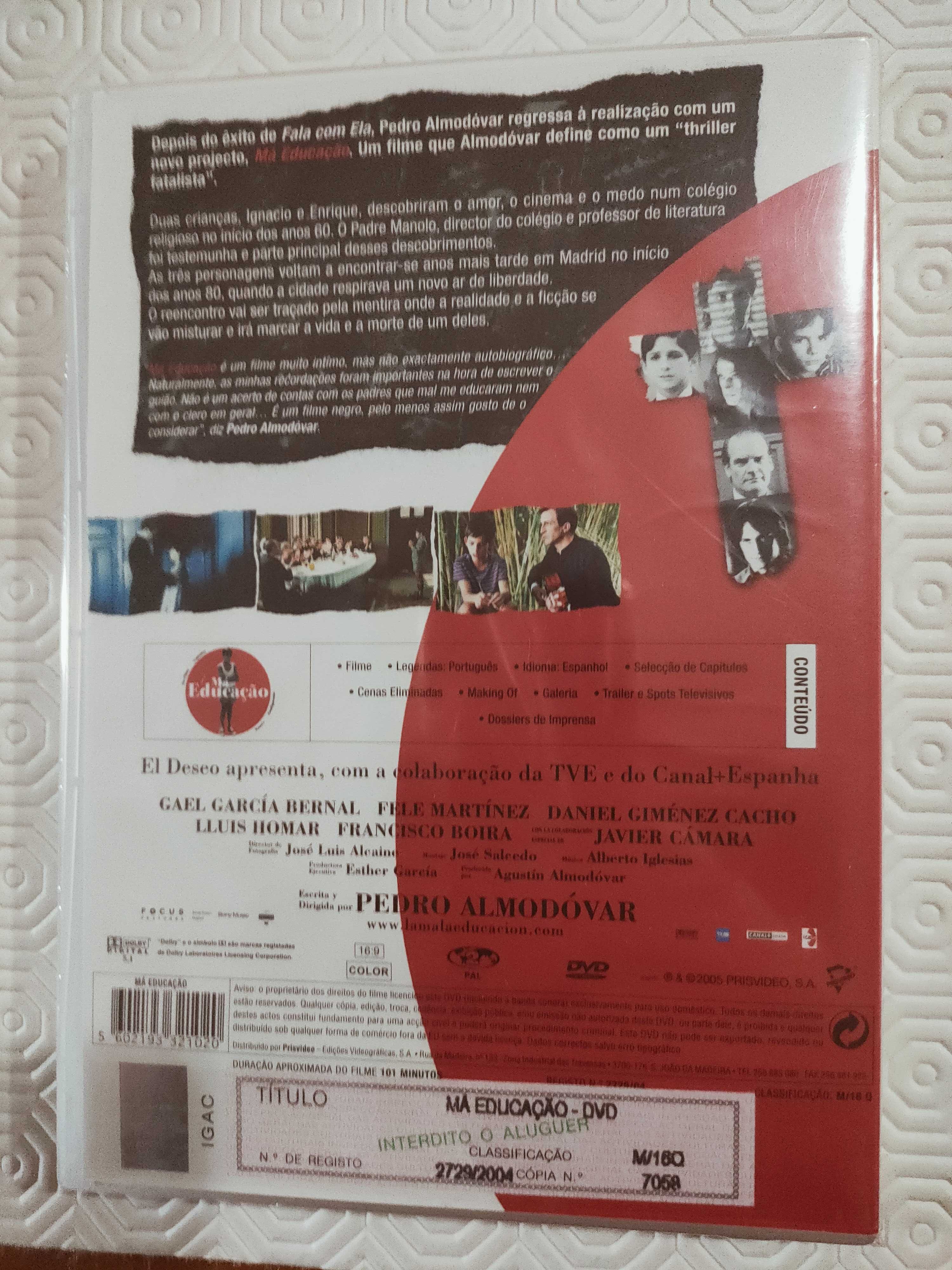 Dvd ainda fechado Má educação de Pedro Almodóvar