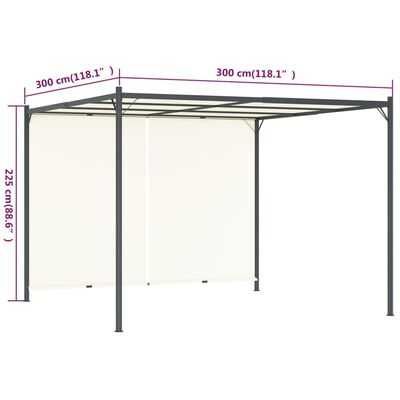 Pergola z regulowanym dachem, śmietankowa, 3x3 m, stal antracyt
