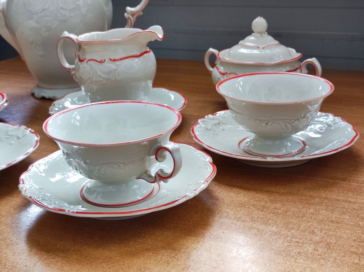 Serwis kawowy herbaciany KPM lata 45-50 porcelana